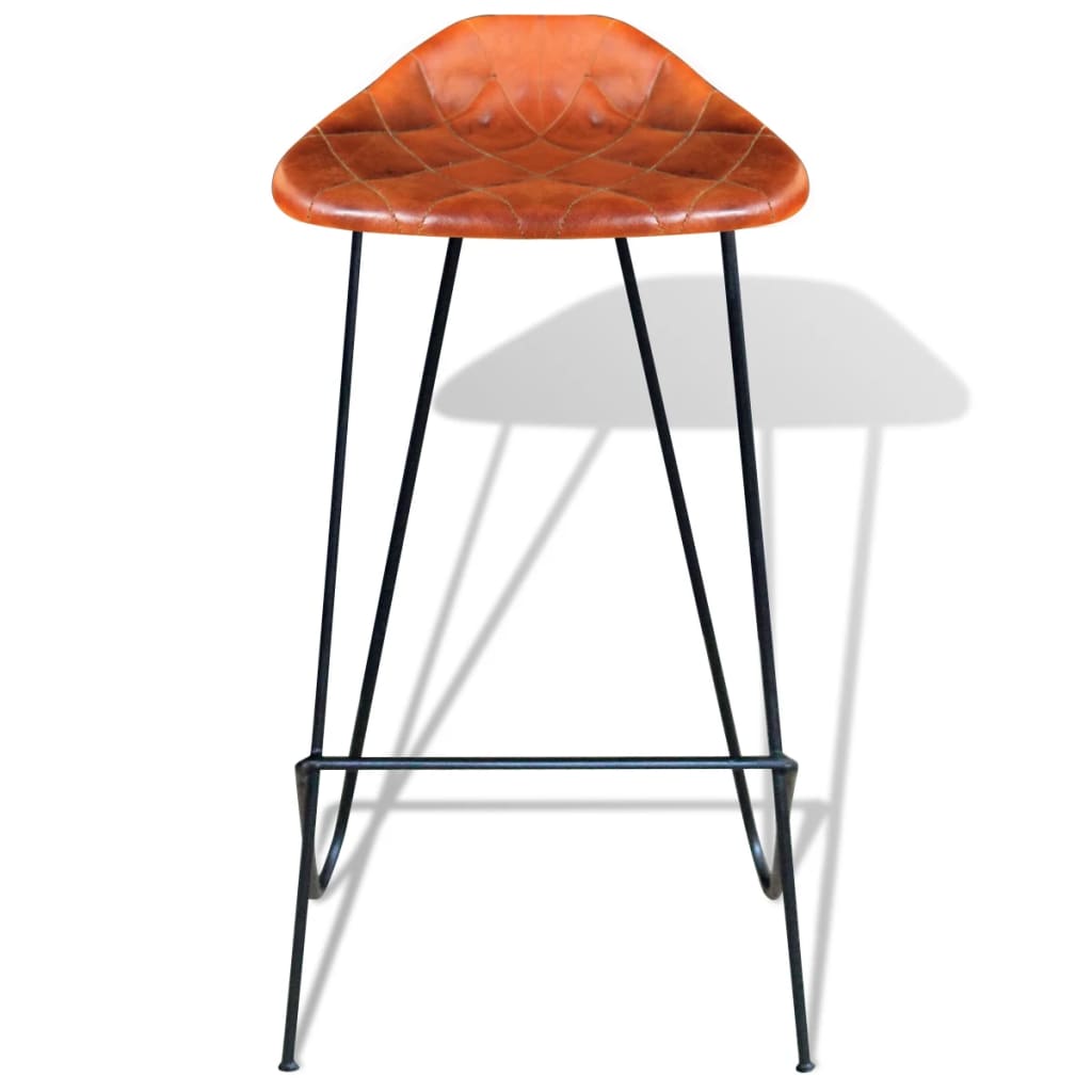 Chaises De Bar Lot De 4 Cuir Véritable-La-Fabrique-Industrielle