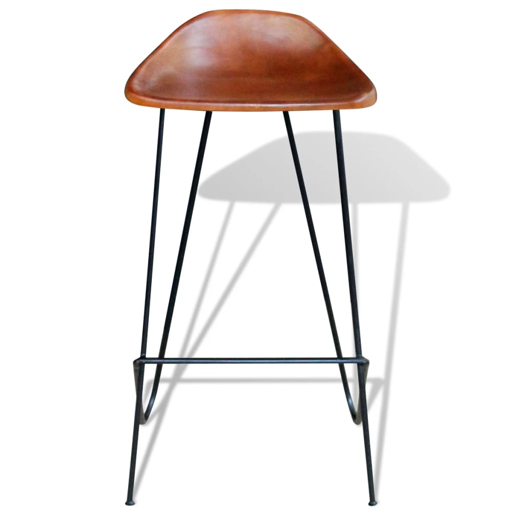 Chaises De Bar Lot De 4 Cuir Véritable-La-Fabrique-Industrielle