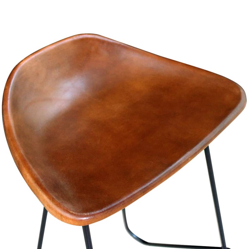 Chaises De Bar Lot De 4 Cuir Véritable-La-Fabrique-Industrielle