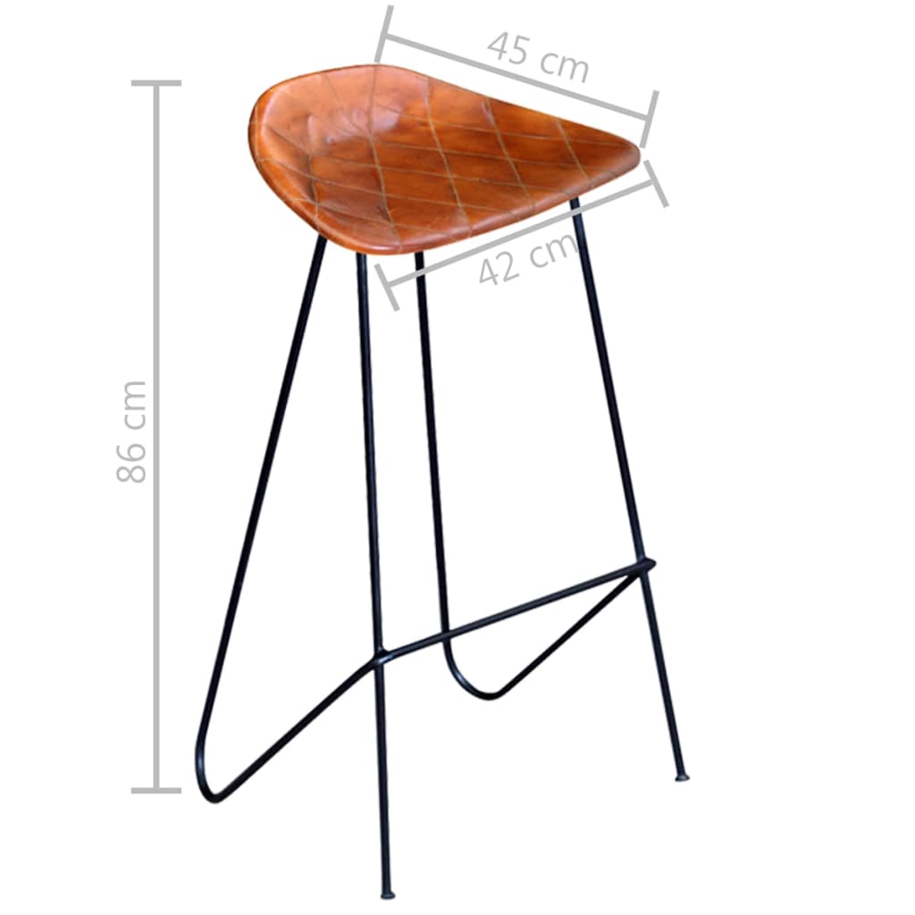 Chaises De Bar Lot De 4 Cuir Véritable-La-Fabrique-Industrielle