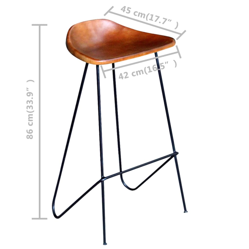 Chaises De Bar Lot De 4 Cuir Véritable-La-Fabrique-Industrielle