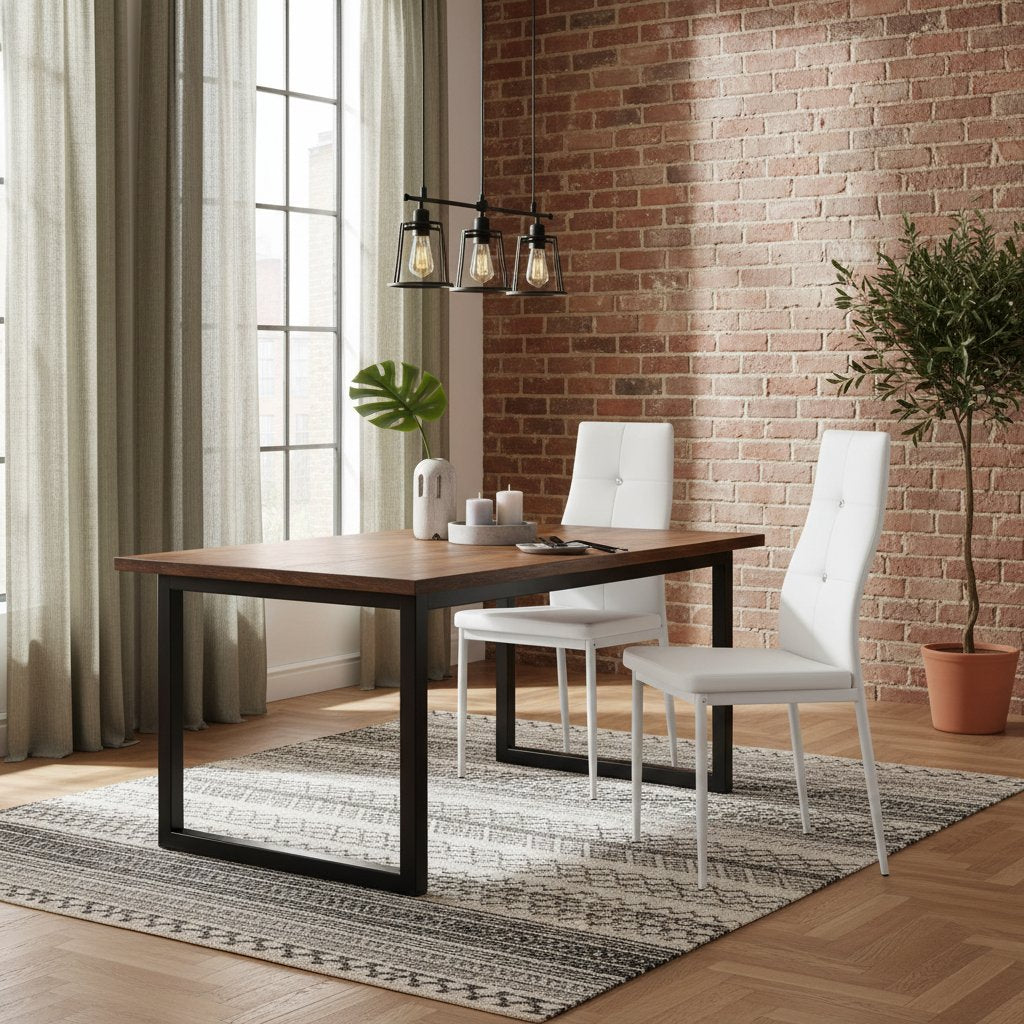 Chaises Industrielle Blanche en Similicuir