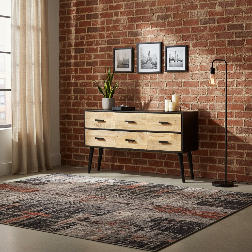 Chiffonnier Industriel en Bois et Métal