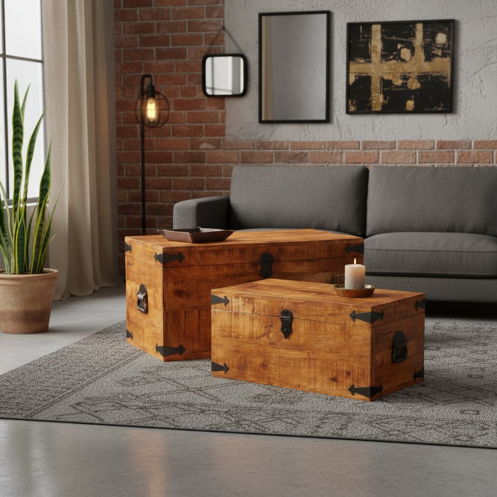 Coffre de Rangement en Bois Intérieur