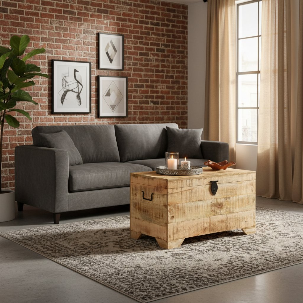 Coffre en Bois de Manguier Industriel