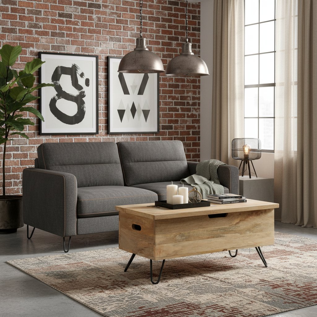 Coffre en Bois et Acier au Design Industriel