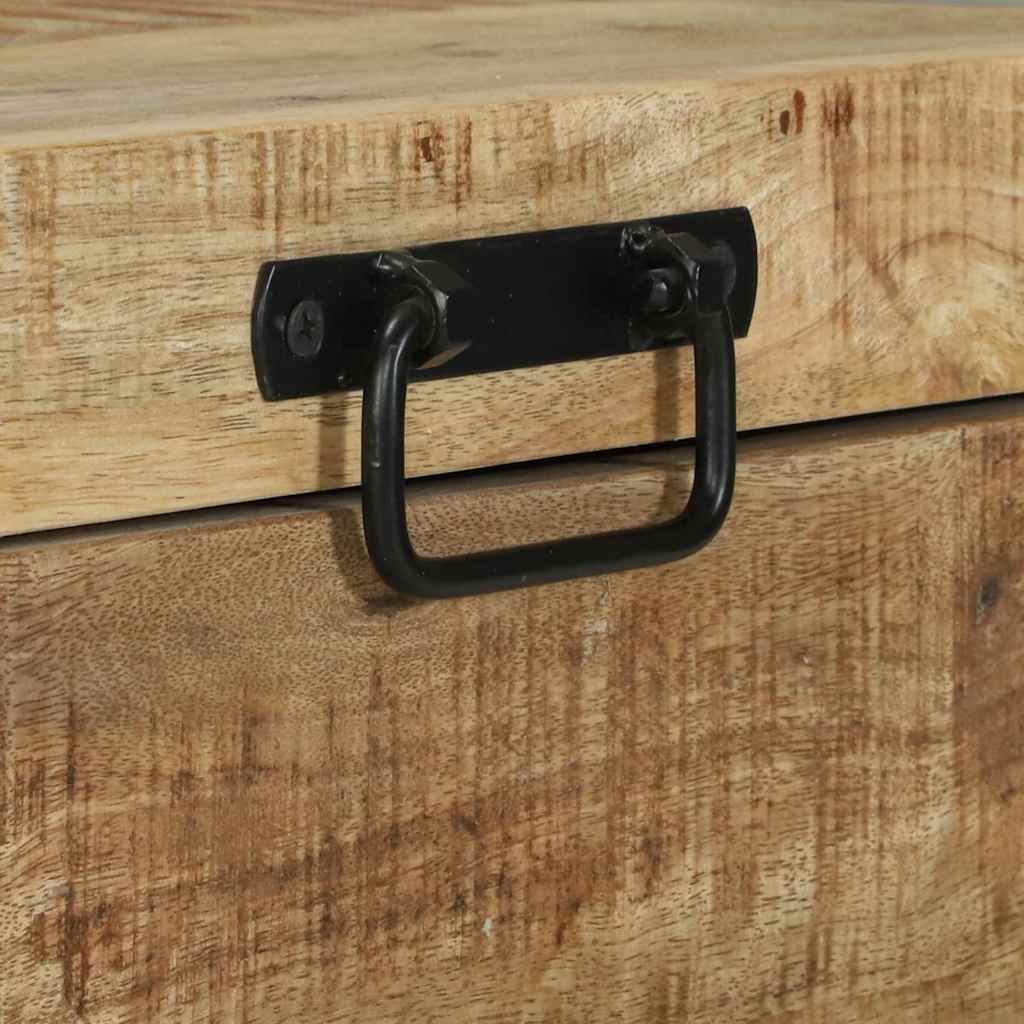 Coffres De Rangement 60X30X30Cm En Bois De Manguier Massif Et Métal-La-Fabrique-Industrielle