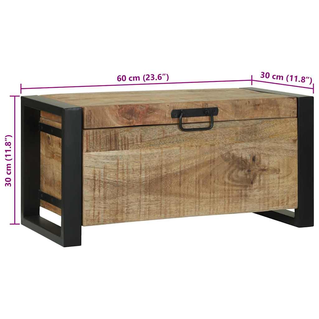 Coffres De Rangement 60X30X30Cm En Bois De Manguier Massif Et Métal-La-Fabrique-Industrielle