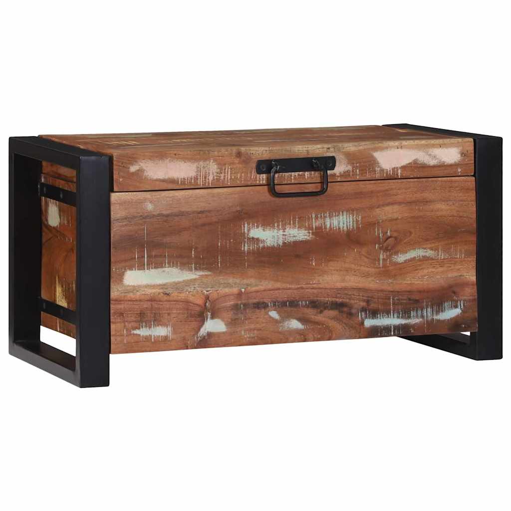 Coffres De Rangement 60X30X30Cm En Bois De Manguier Massif Et Métal-La-Fabrique-Industrielle