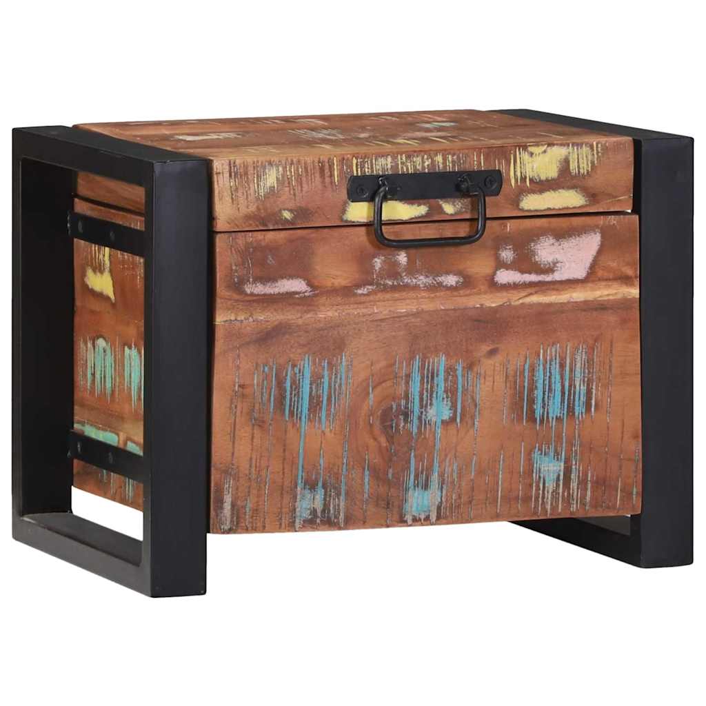 Coffres De Rangement 60X30X30Cm En Bois De Manguier Massif Et Métal-La-Fabrique-Industrielle
