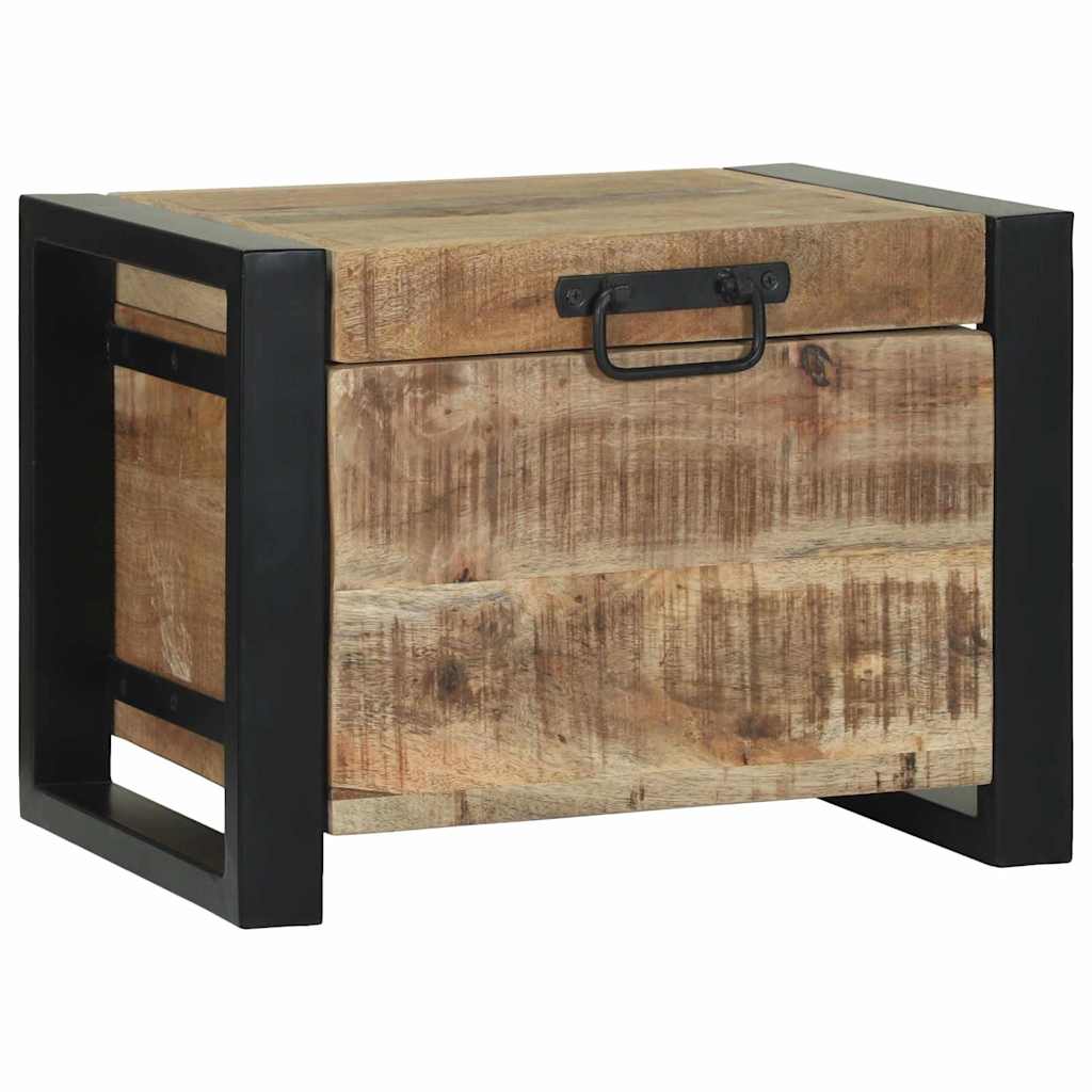 Coffres De Rangement 60X30X30Cm En Bois De Manguier Massif Et Métal-La-Fabrique-Industrielle