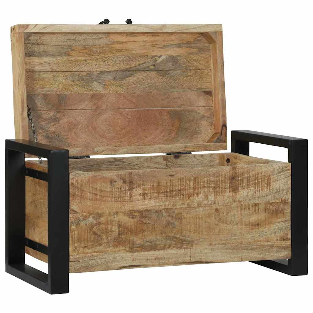 Coffres De Rangement 60X30X30Cm En Bois De Manguier Massif Et Métal-La-Fabrique-Industrielle