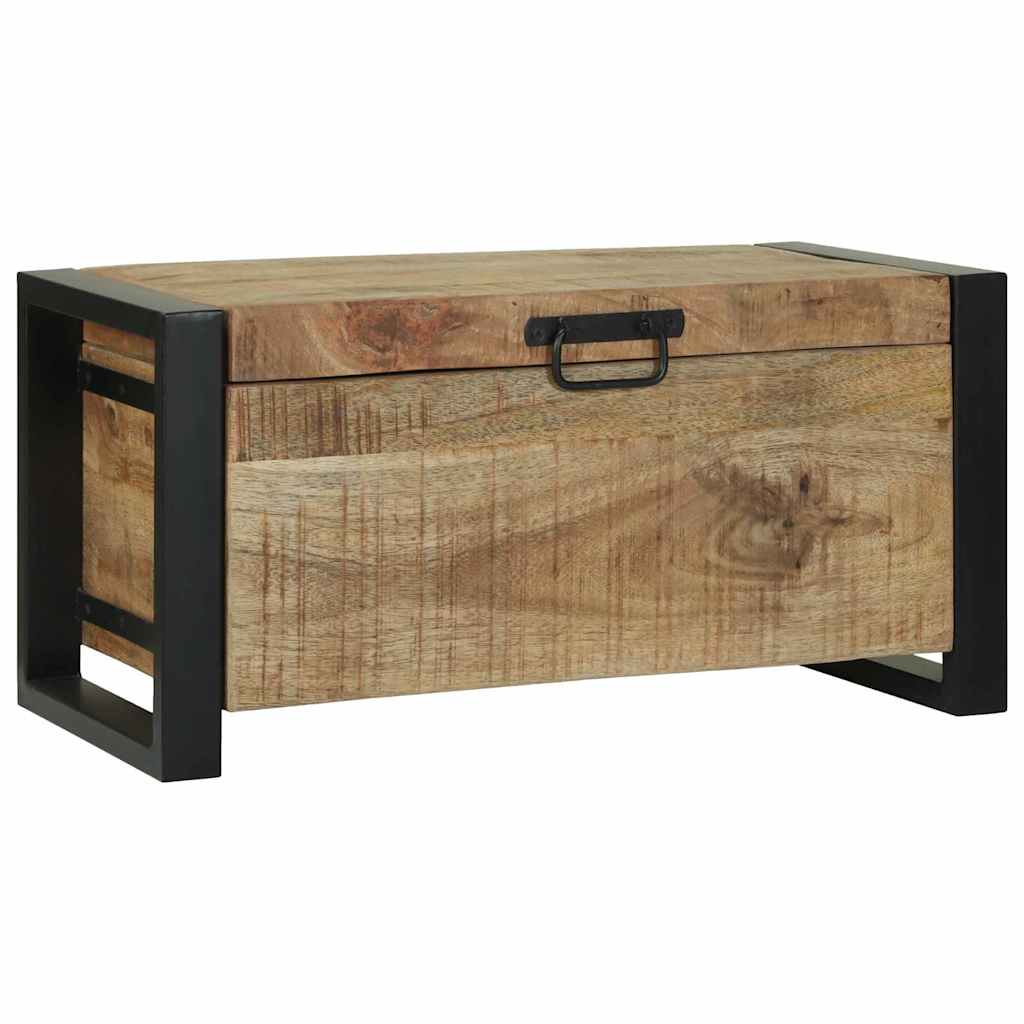 Coffres De Rangement 60X30X30Cm En Bois De Manguier Massif Et Métal-La-Fabrique-Industrielle