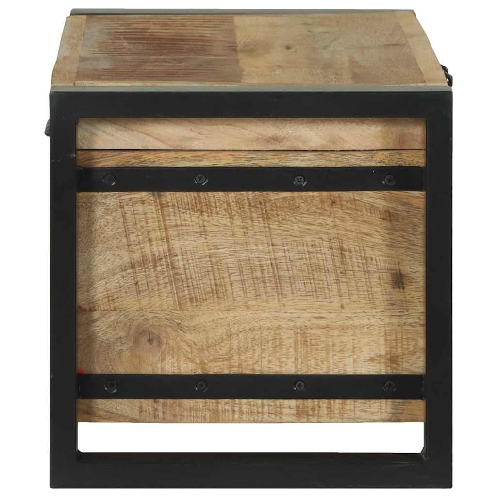 Coffres De Rangement 60X30X30Cm En Bois De Manguier Massif Et Métal-La-Fabrique-Industrielle