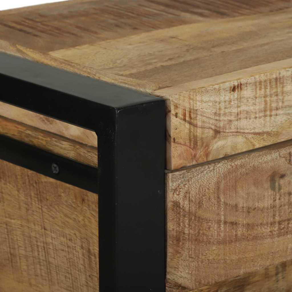 Coffres De Rangement 60X30X30Cm En Bois De Manguier Massif Et Métal-La-Fabrique-Industrielle