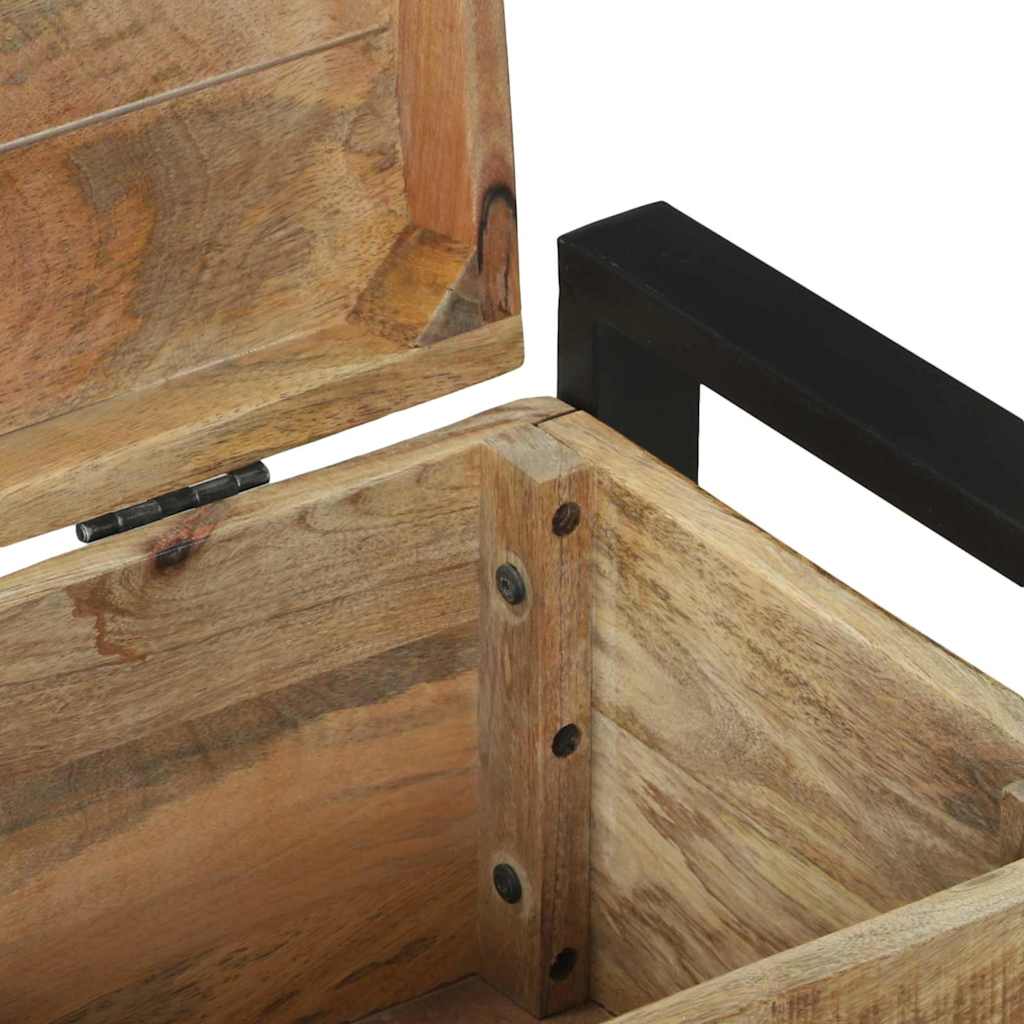 Coffres De Rangement 60X30X30Cm En Bois De Manguier Massif Et Métal-La-Fabrique-Industrielle