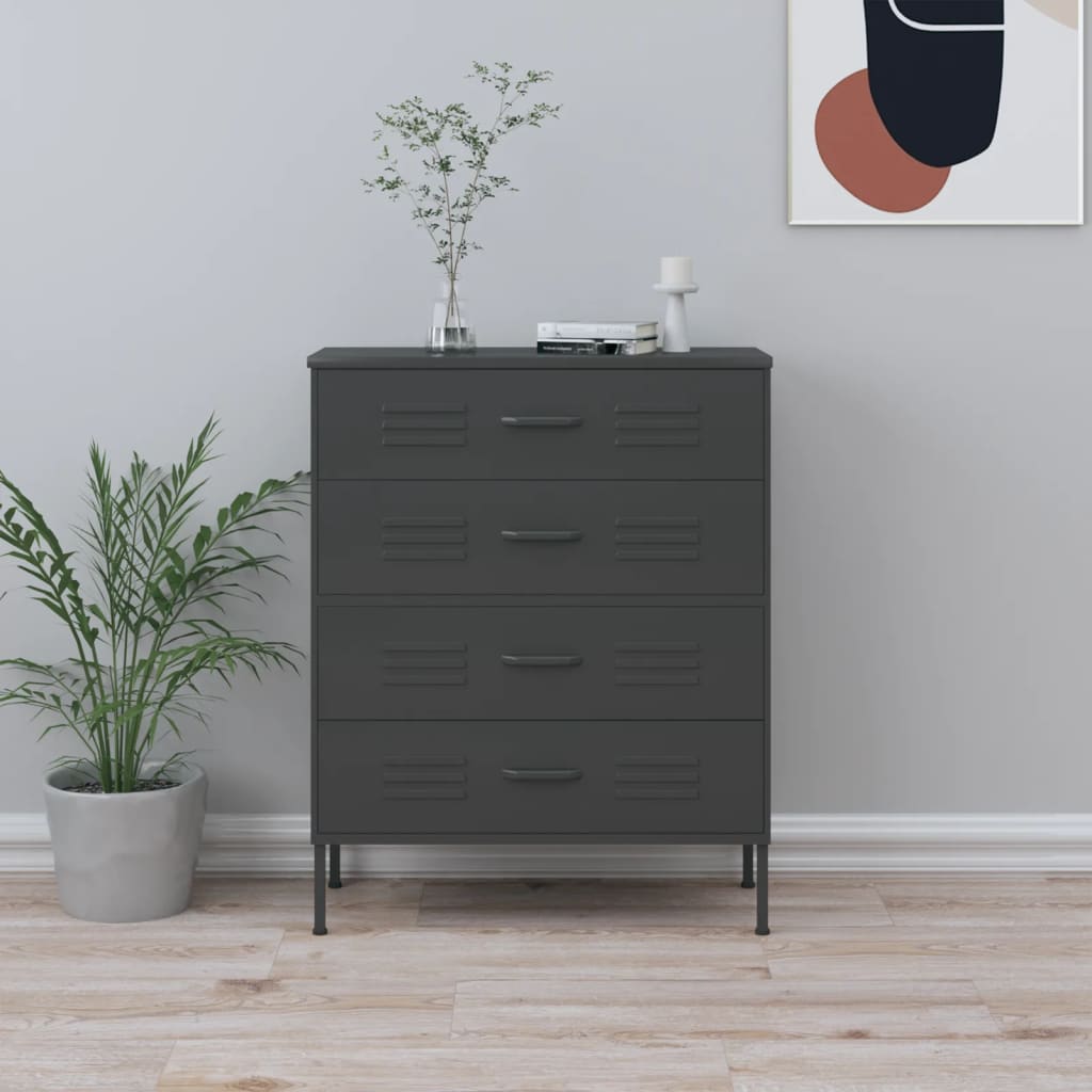 Commode 80X35X101,5 Cm Acier-Anthracite-1-La-Fabrique-Industrielle
