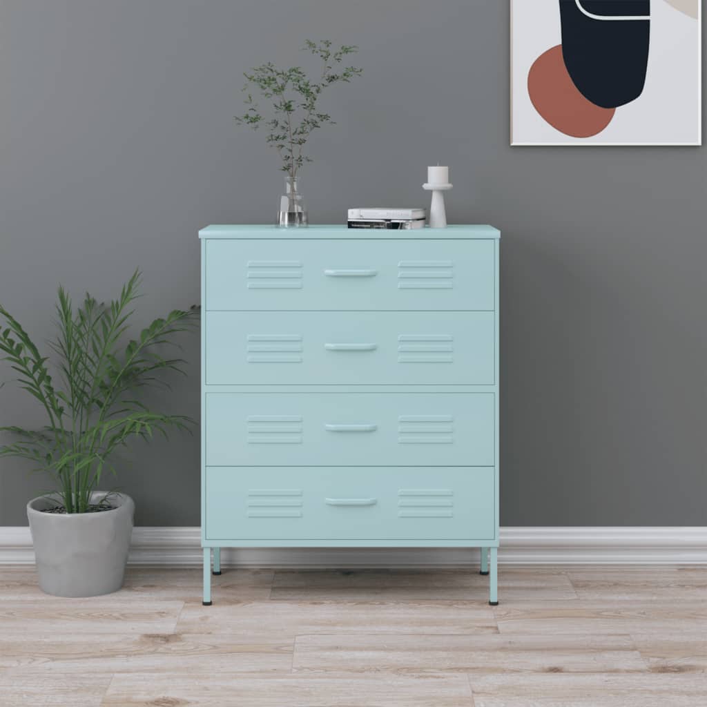 Commode 80X35X101,5 Cm Acier-Menthe-1-La-Fabrique-Industrielle