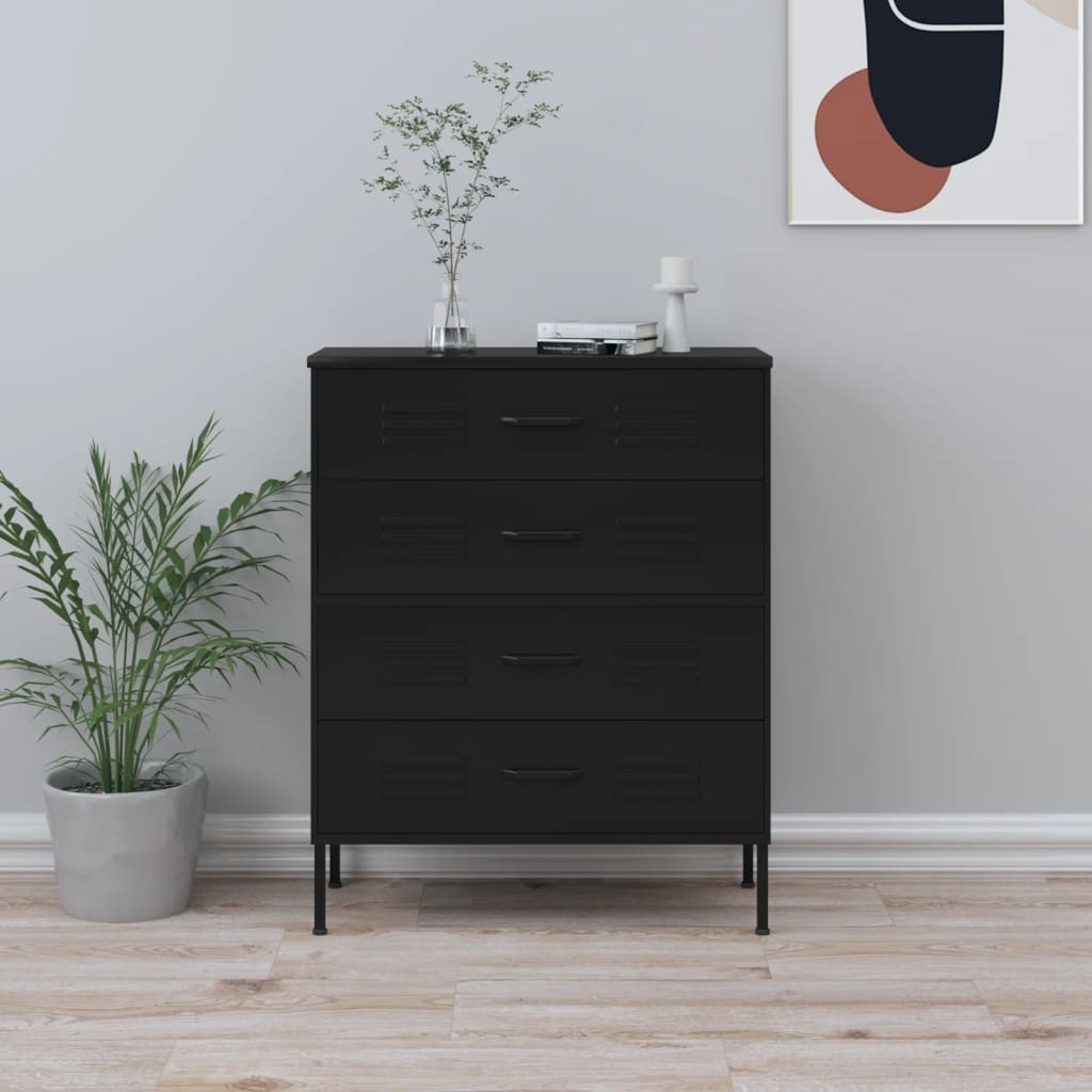 Commode 80X35X101,5 Cm Acier-Noir-1-La-Fabrique-Industrielle