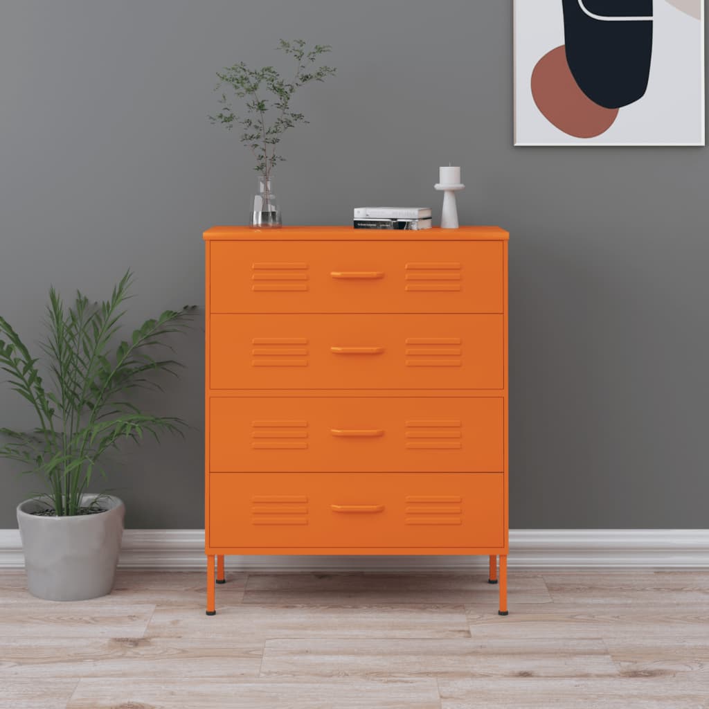 Commode 80X35X101,5 Cm Acier-Orange-1-La-Fabrique-Industrielle
