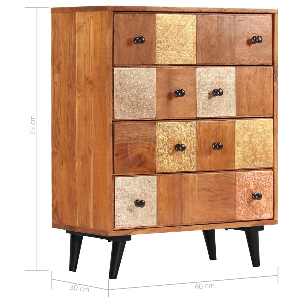 Commode À Tiroirs Bois D'acacia Massif-La-Fabrique-Industrielle