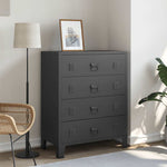 Commode À Tiroirs Métal Style Industriel 78X40X93 Cm-Noir-1-La-Fabrique-Industrielle