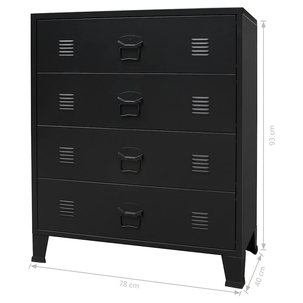 Commode À Tiroirs Métal Style Industriel 78X40X93 Cm-La-Fabrique-Industrielle