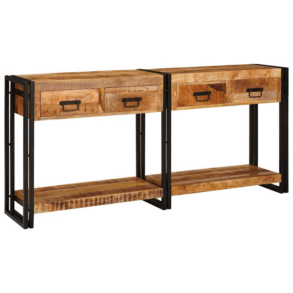 Console Grande Longueur en Bois et Fer-La-Fabrique-Industrielle