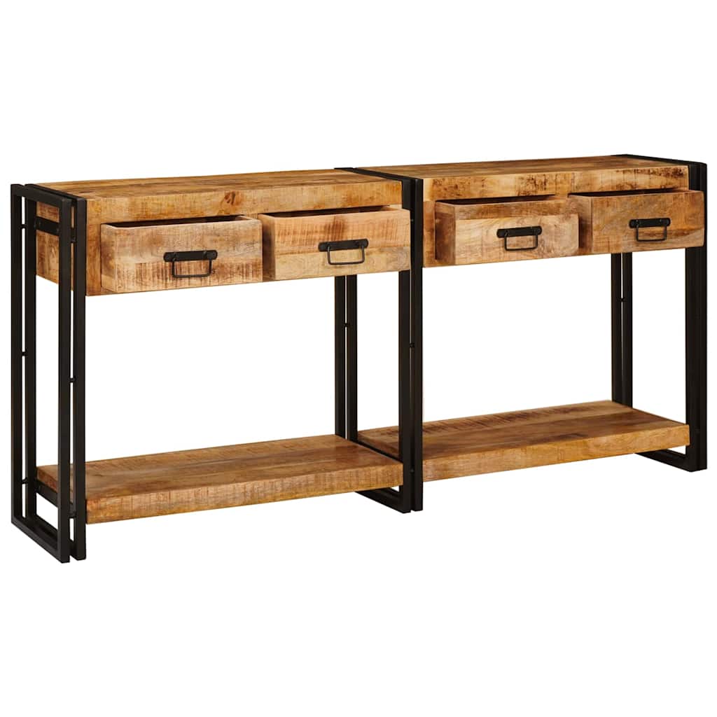 Console Grande Longueur en Bois et Fer-La-Fabrique-Industrielle