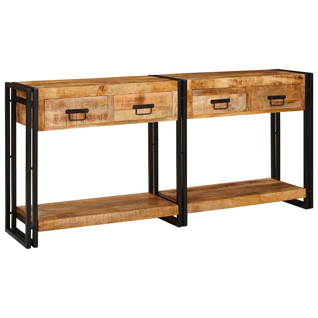 Console Grande Longueur en Bois et Fer-La-Fabrique-Industrielle