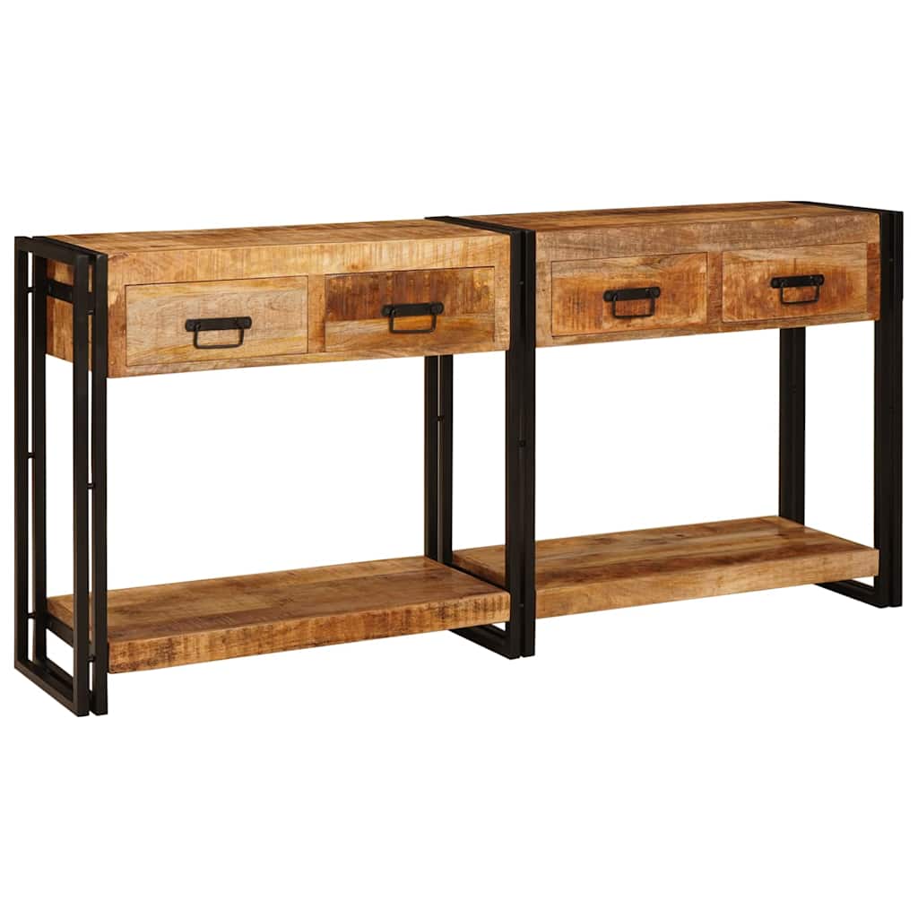 Console Grande Longueur en Bois et Fer-La-Fabrique-Industrielle
