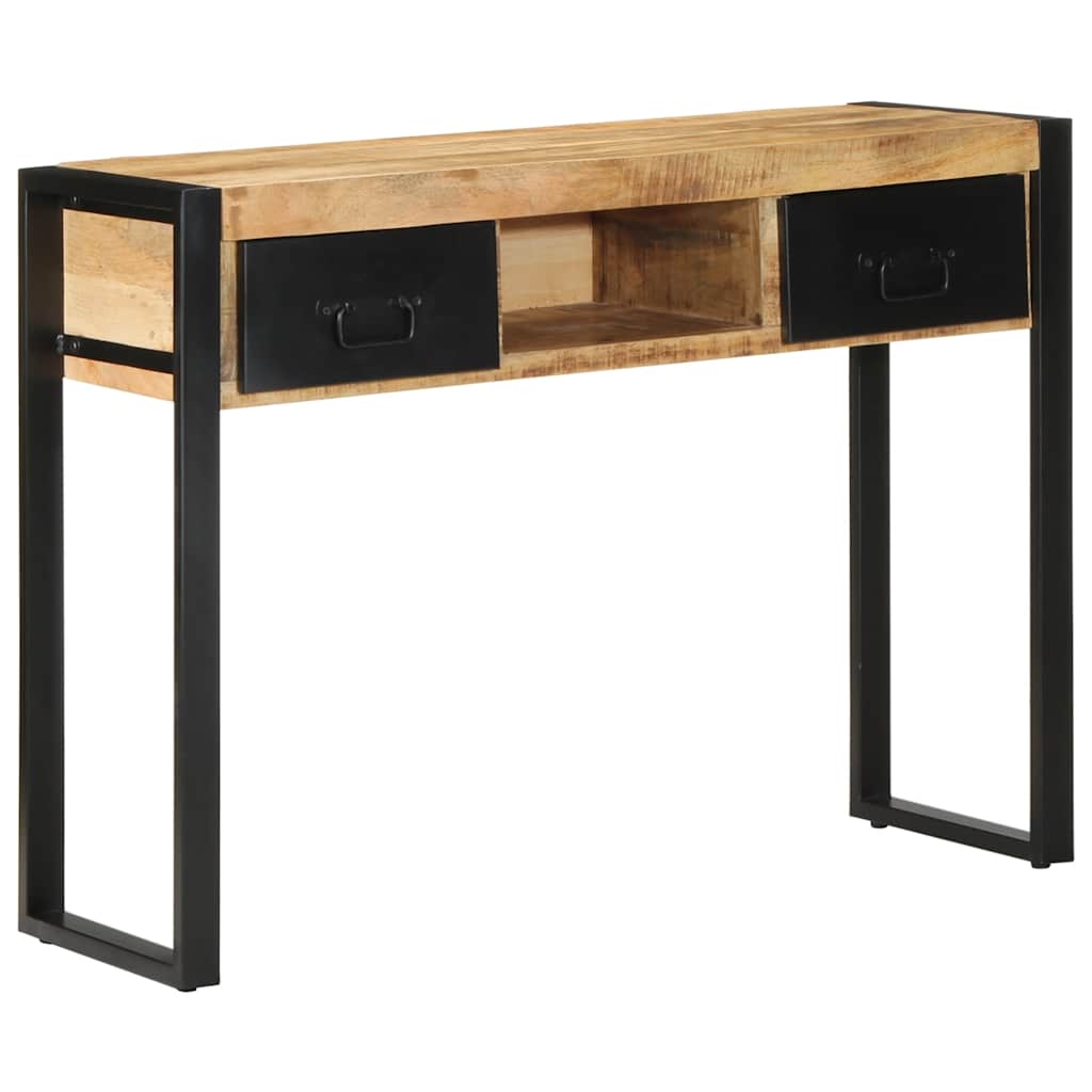 Console Indus en Bois de Manguier et Métal-Bois de manguier brut massif-1-La-Fabrique-Industrielle