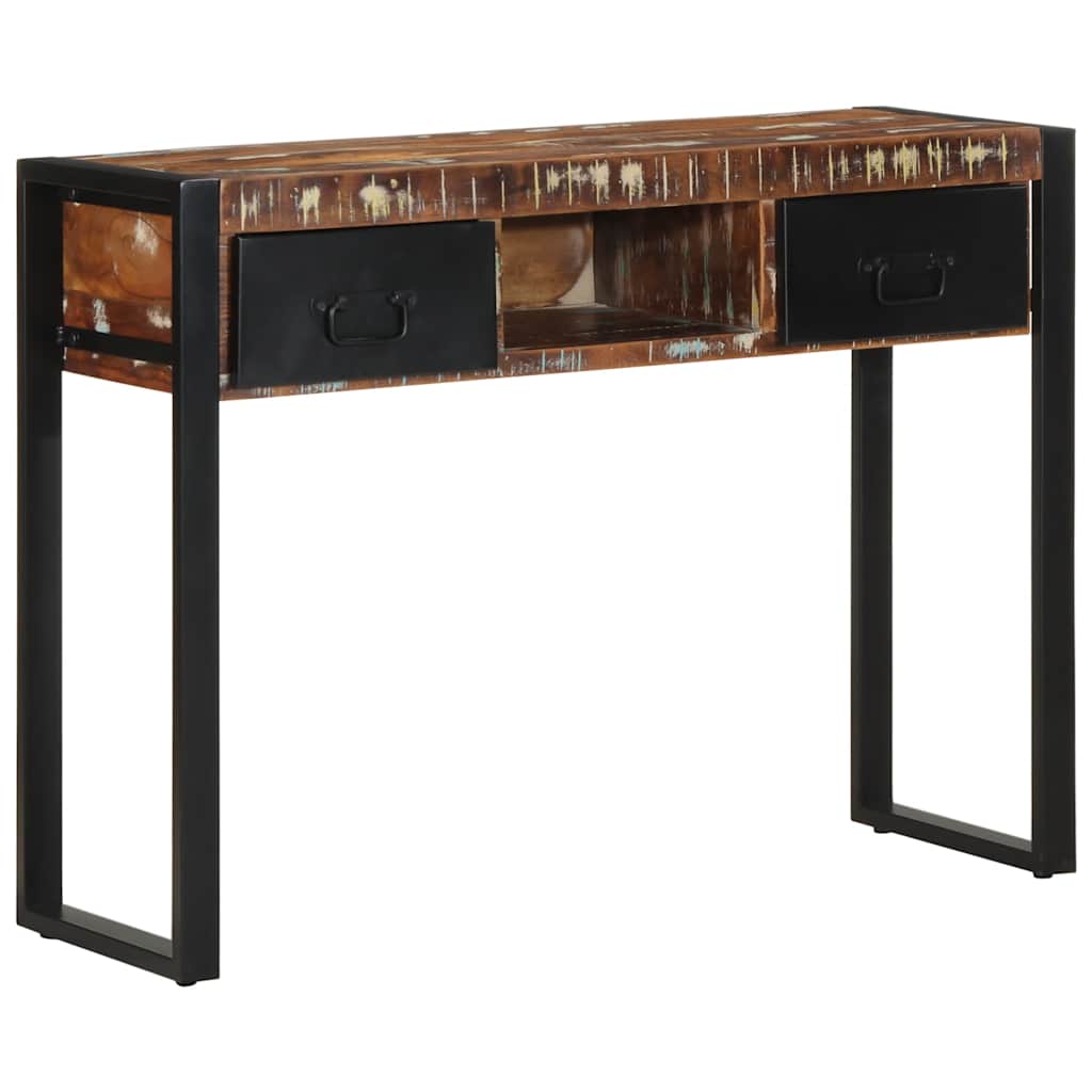 Console Indus en Bois de Manguier et Métal-bois de récupération massif-1-La-Fabrique-Industrielle