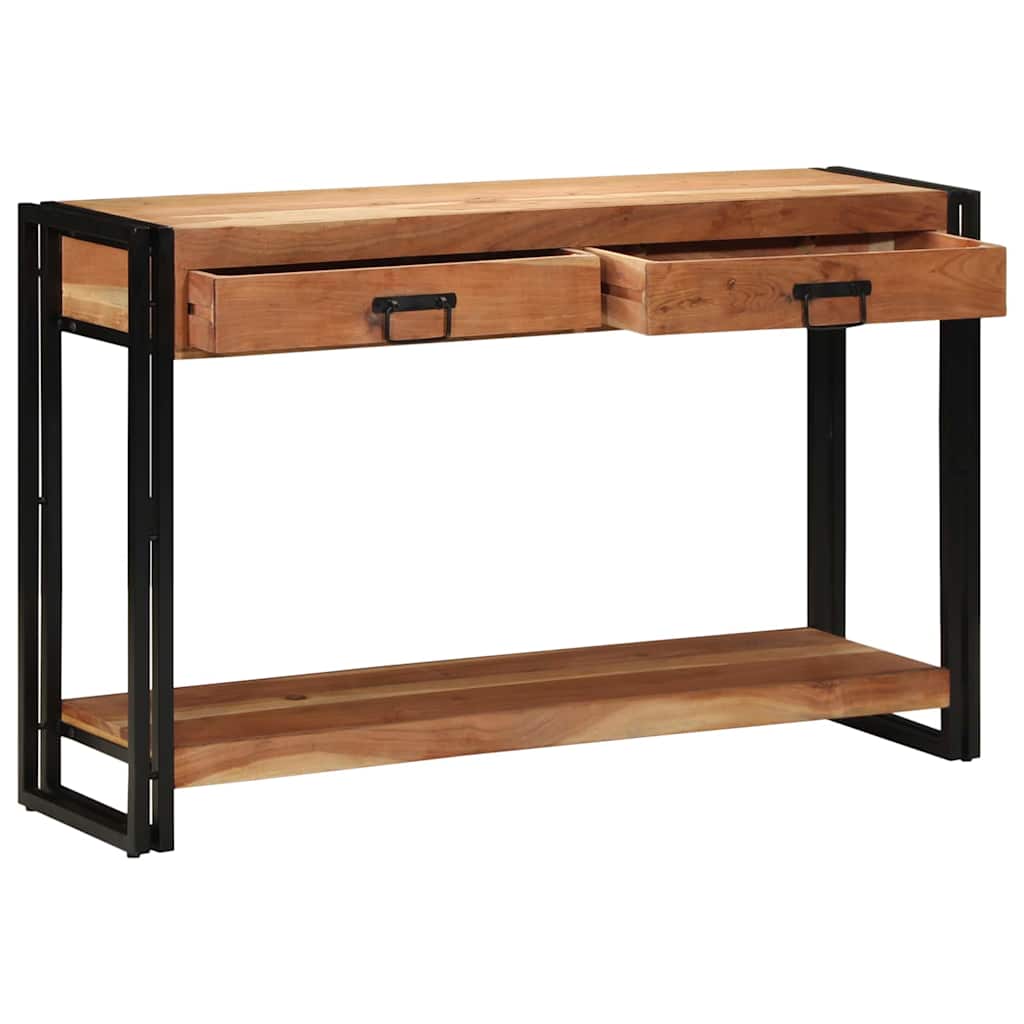 Console Industrielle en Bois de Manguier avec 2 Tiroirs-120 cm-Bois d'acacia massif-La-Fabrique-Industrielle