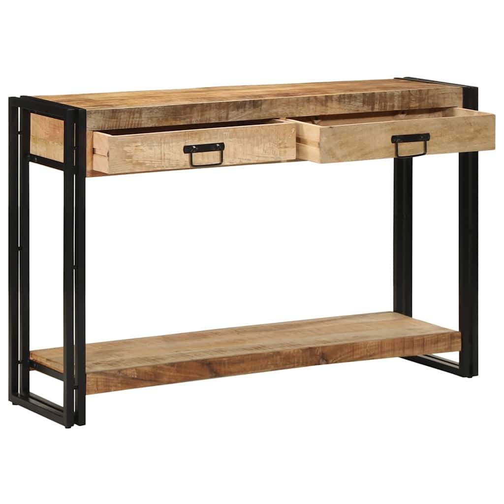 Console Industrielle en Bois de Manguier avec 2 Tiroirs-120 cm-bois de manguier massif-La-Fabrique-Industrielle