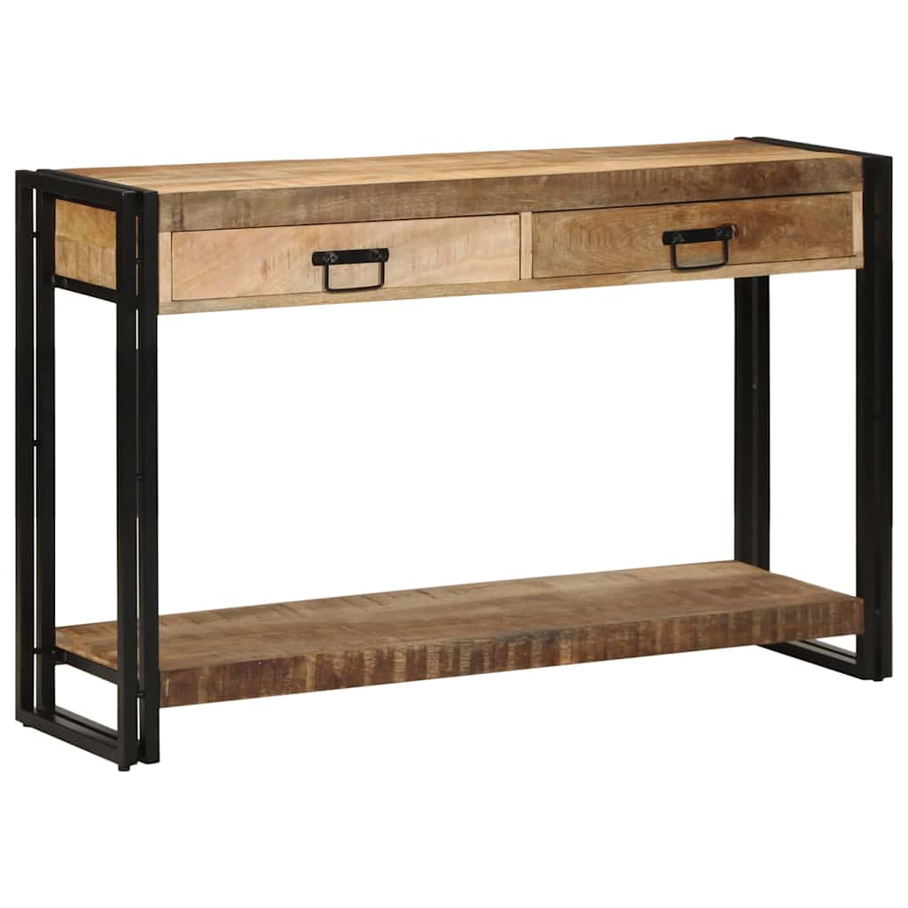 Console Industrielle en Bois de Manguier avec 2 Tiroirs-La-Fabrique-Industrielle