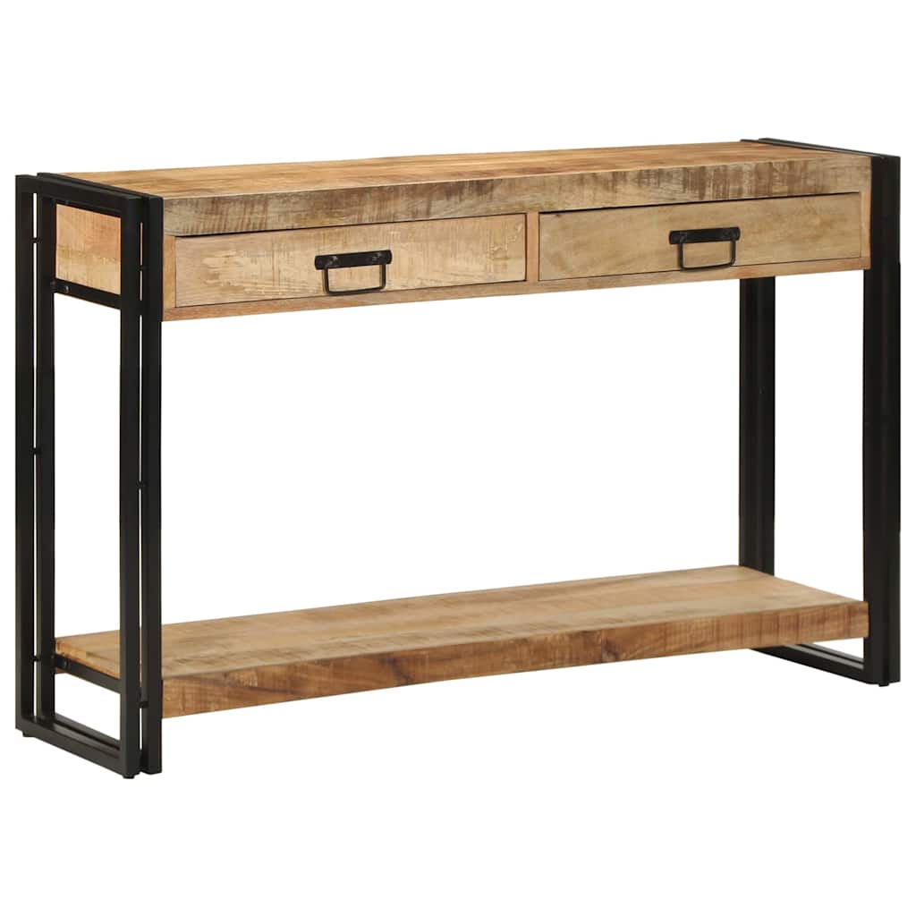 Console Industrielle en Bois de Manguier avec 2 Tiroirs-La-Fabrique-Industrielle