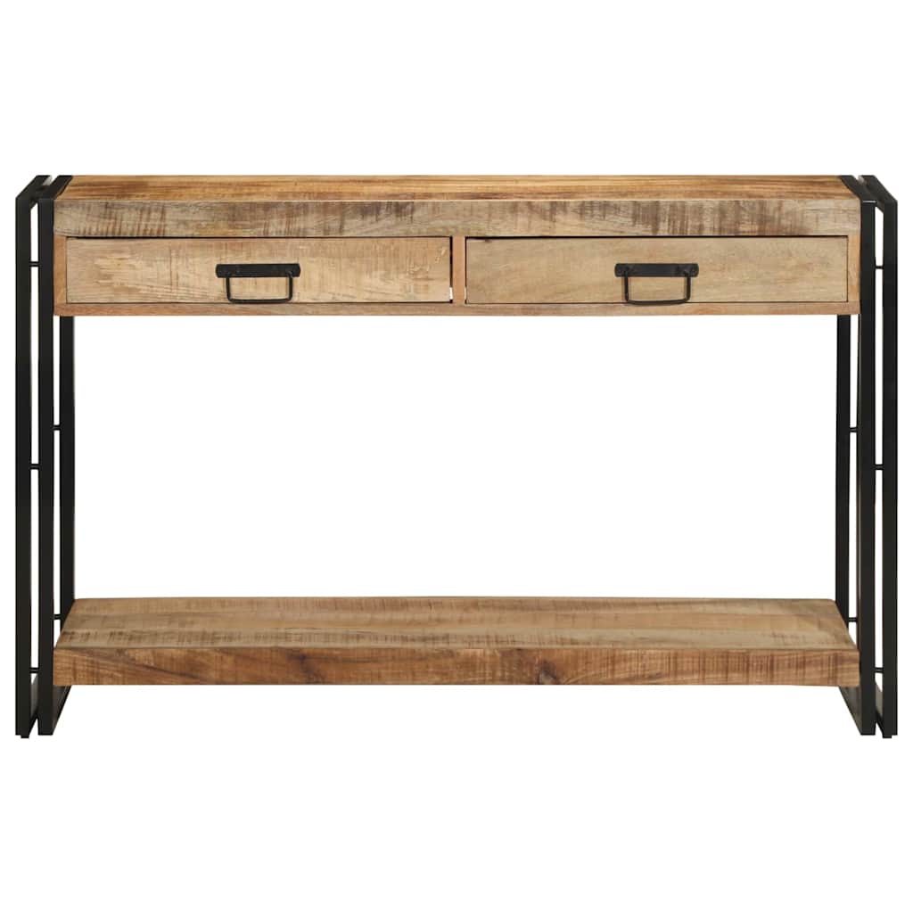 Console Industrielle en Bois de Manguier avec 2 Tiroirs-La-Fabrique-Industrielle