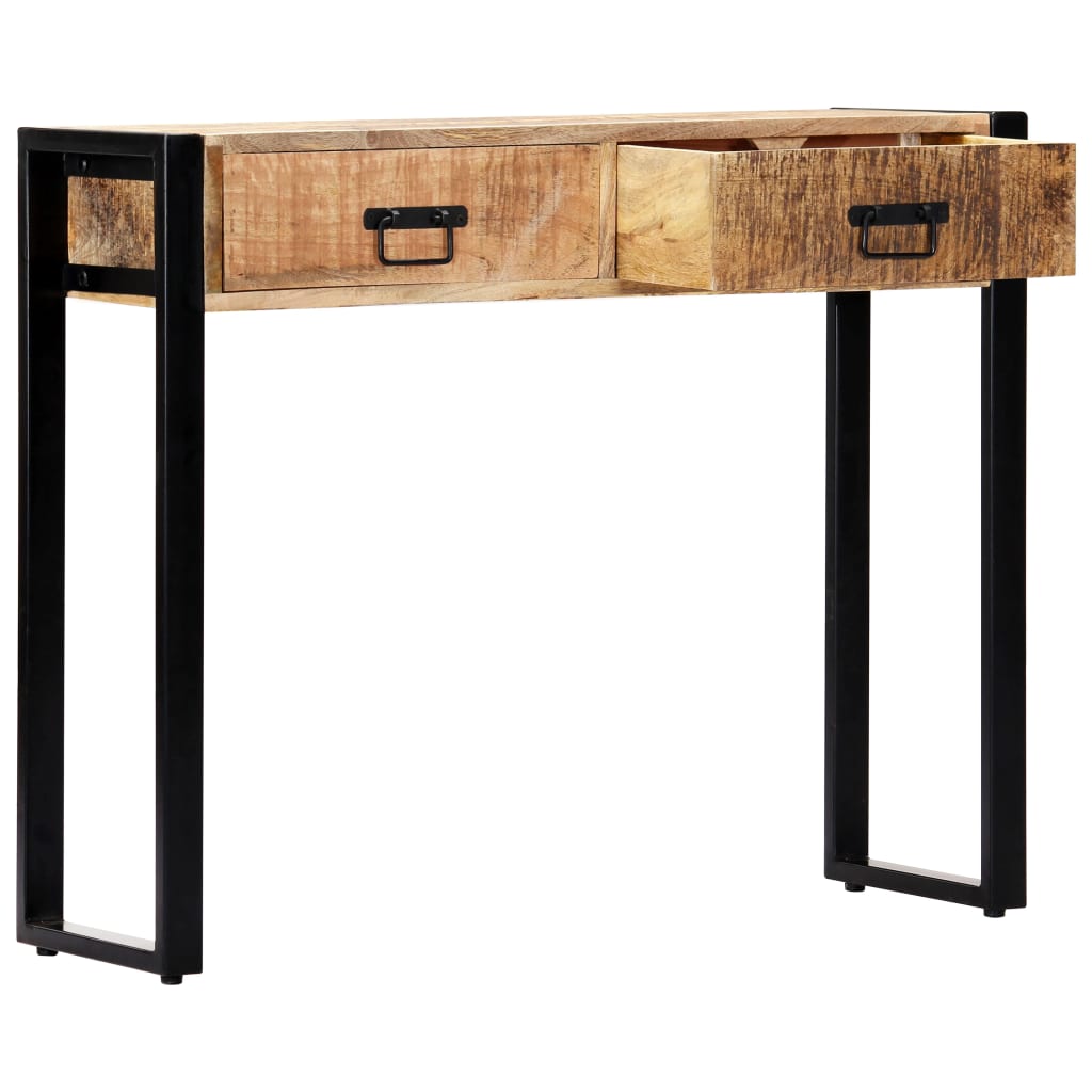 Console Industrielle en Bois de Manguier avec Tiroirs-La-Fabrique-Industrielle