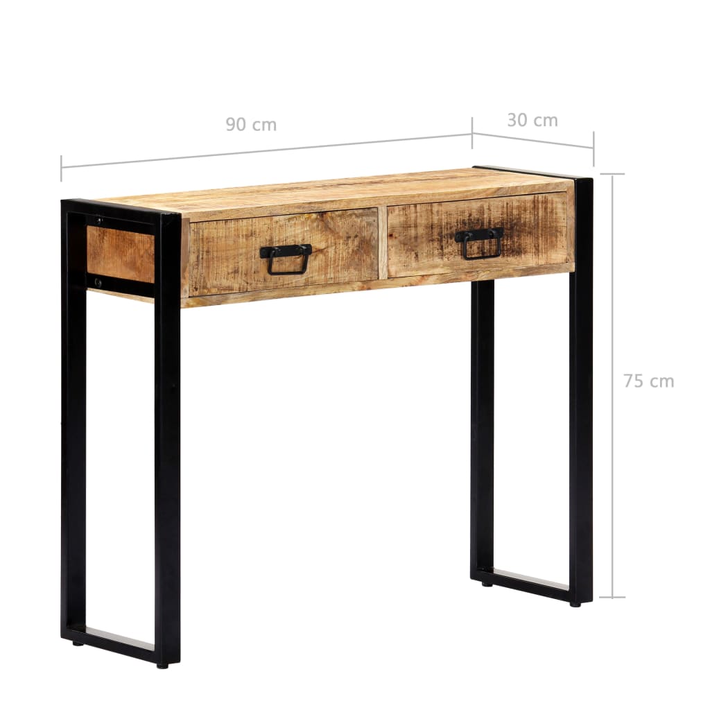 Console Industrielle en Bois de Manguier avec Tiroirs-La-Fabrique-Industrielle