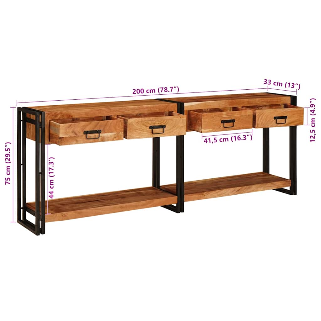 Console Industrielle en Bois et Fer 160 cm-La-Fabrique-Industrielle