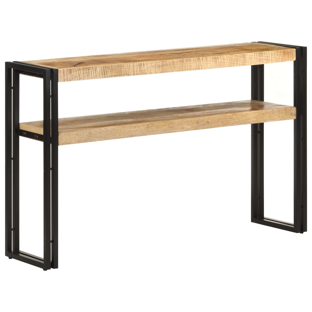 Console Industrielle en Bois et Métal 90 cm-120 cm-bois de manguier brut-1-La-Fabrique-Industrielle