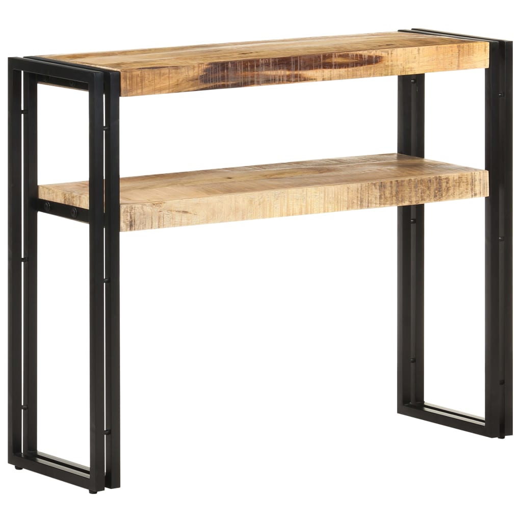 Console Industrielle en Bois et Métal 90 cm-90 cm-bois de manguier brut-1-La-Fabrique-Industrielle