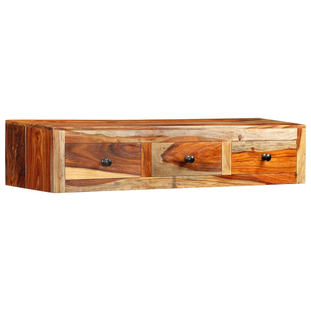 Console Murale en Bois Massif avec Tiroirs-La-Fabrique-Industrielle