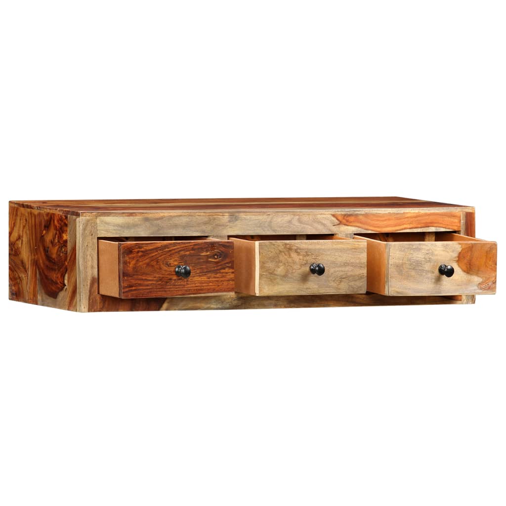 Console Murale en Bois Massif avec Tiroirs-La-Fabrique-Industrielle