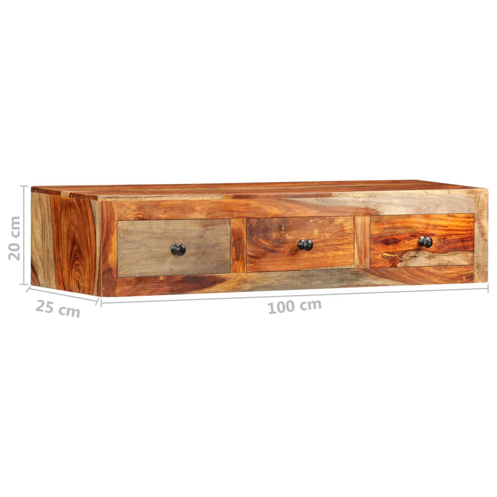 Console Murale en Bois Massif avec Tiroirs-La-Fabrique-Industrielle