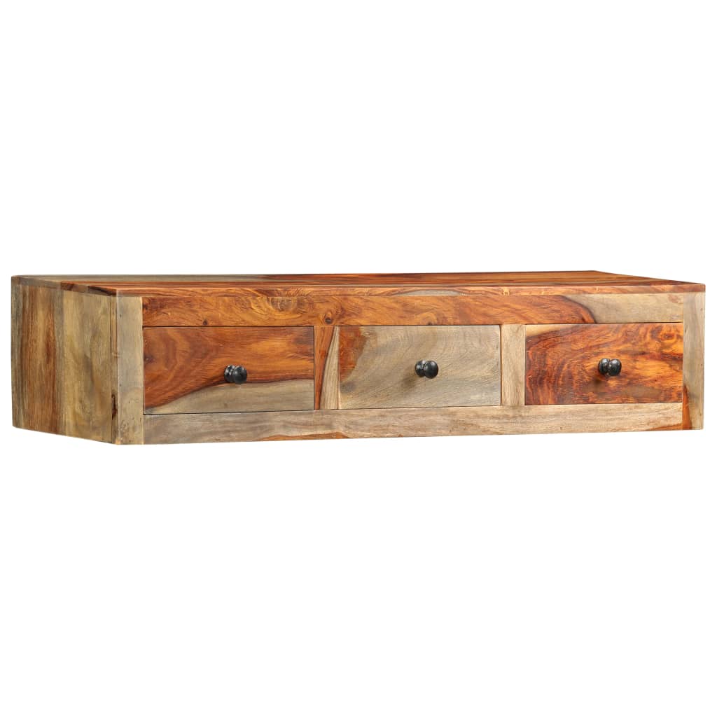 Console Murale en Bois Massif avec Tiroirs-La-Fabrique-Industrielle