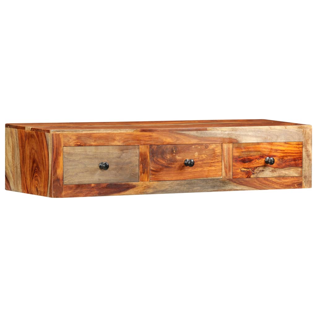 Console Murale en Bois Massif avec Tiroirs-La-Fabrique-Industrielle