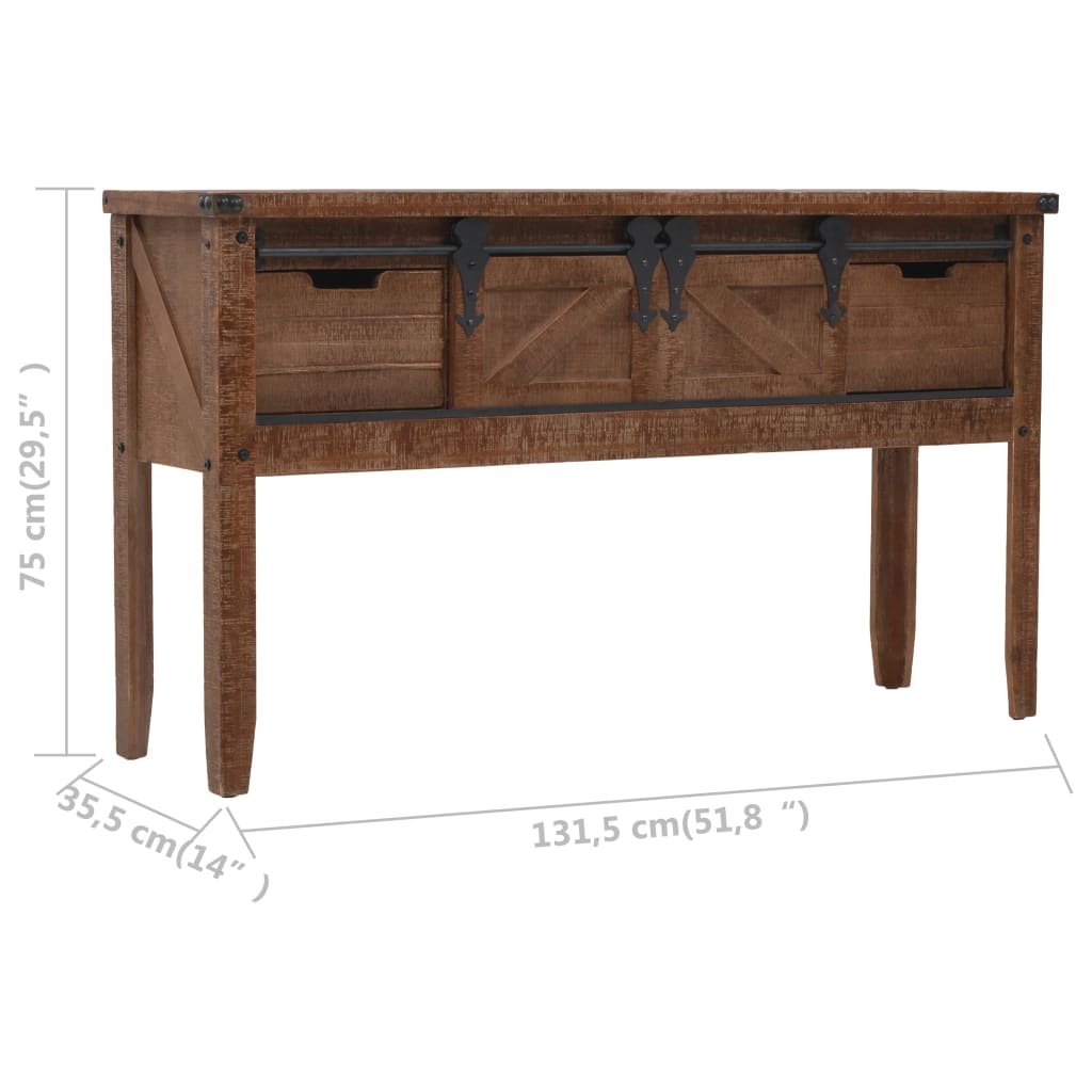 Console en Bois Ancien au design Industriel-La-Fabrique-Industrielle