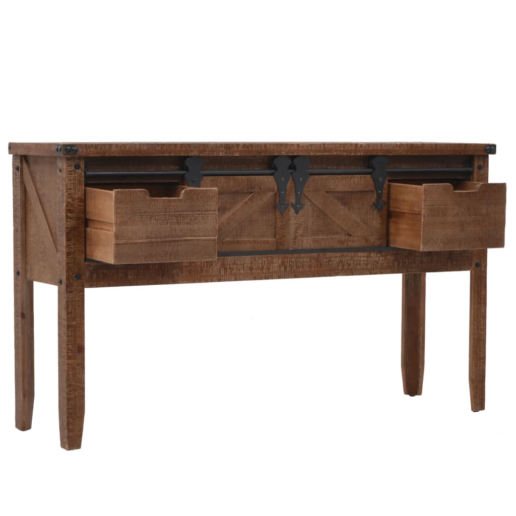Console en Bois Ancien au design Industriel-La-Fabrique-Industrielle